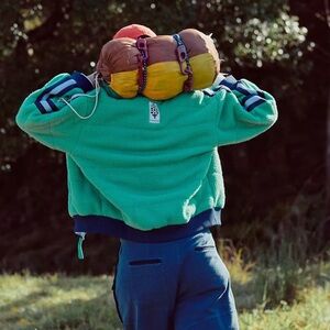 NWT Free People Fleecy Sherpa Pippa Jacket Womens Small Free Movement Green